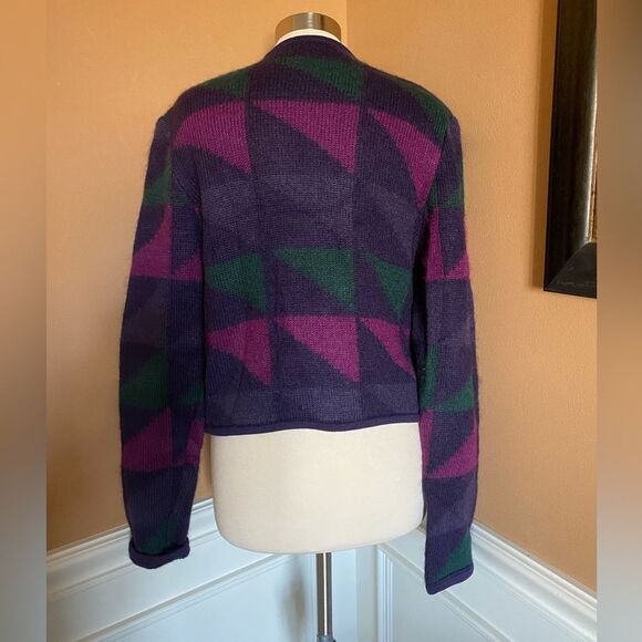 Geiger Wool Sweater Made in Austria Colorful Cardigan 38 or M - Picture 4 of 12